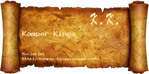 Kamper Kinga névjegykártya