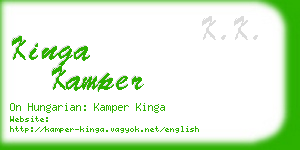 kinga kamper business card